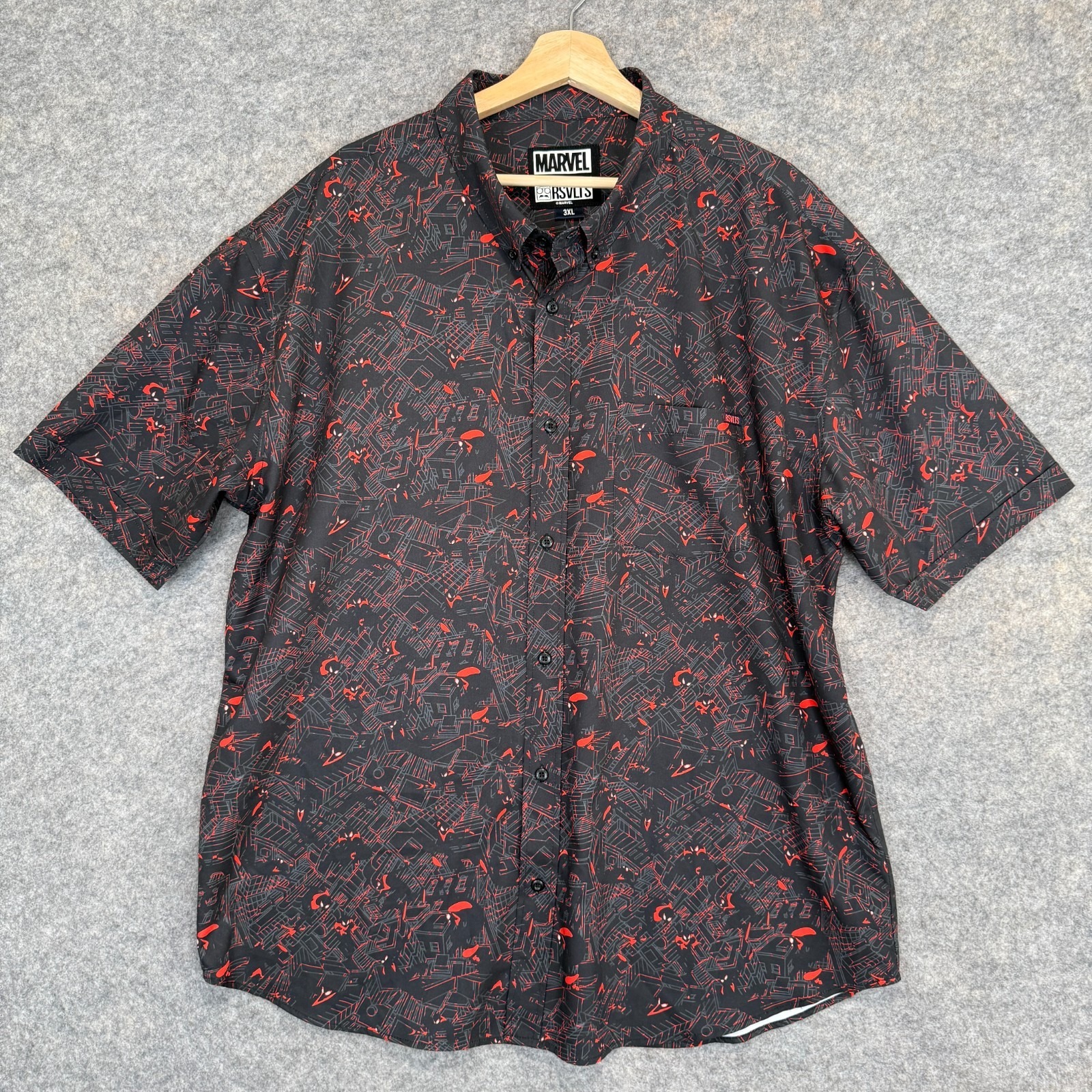 Rsvlts X Marvel Miles Morales Spiderman Button Shirt Mens 3xl Performance City
